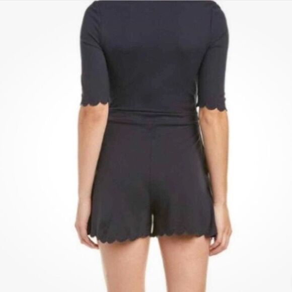 FRENCH CONNECTION women’s Beau Romper black scalloped edges - like new - Picture 9 of 9